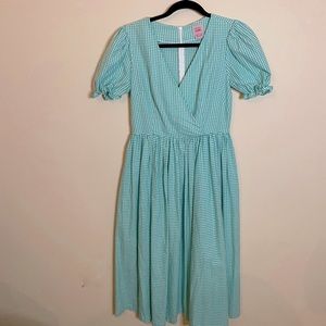 Lisa Says Gah x Urban outfitters Topanga green Gingham dress Sz S